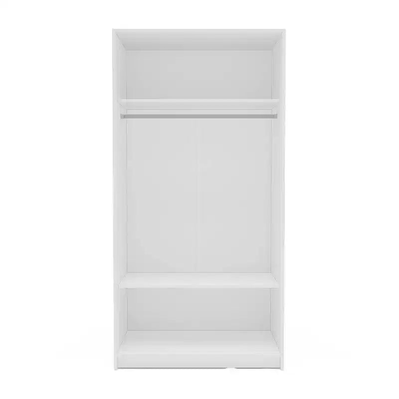 Armario de 2 puertas correderas con barra para colgar y estantes