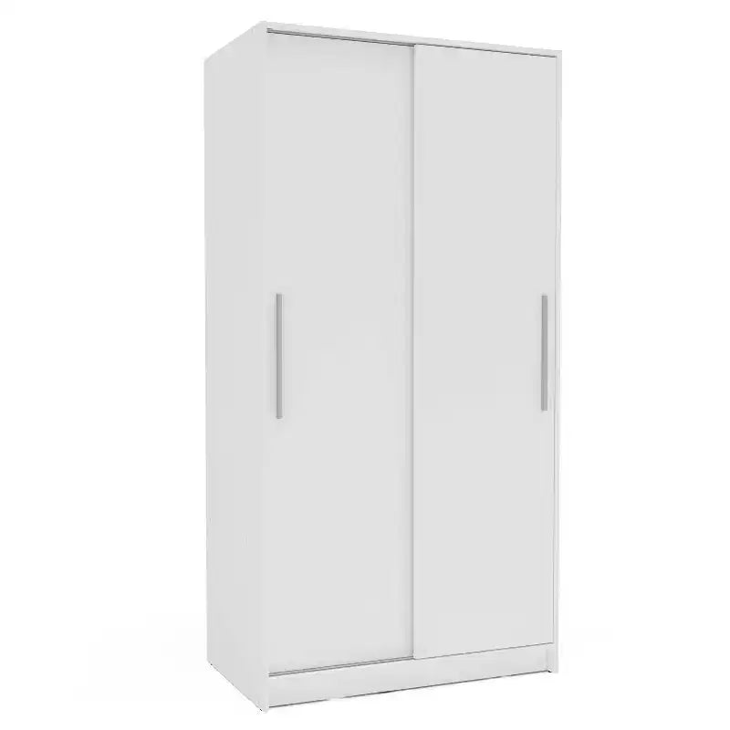 Armario de 2 puertas correderas con barra para colgar y estantes
