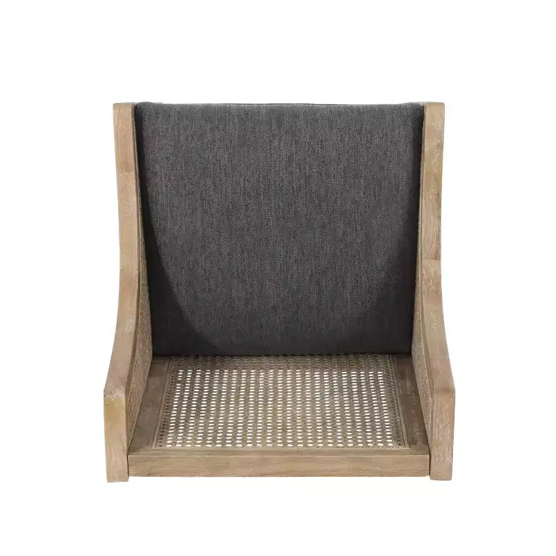 Christopher Knight Home Oneida, taburetes de bar rústicos de madera y caña tapizados en tela de 76 cm (juego de 2)