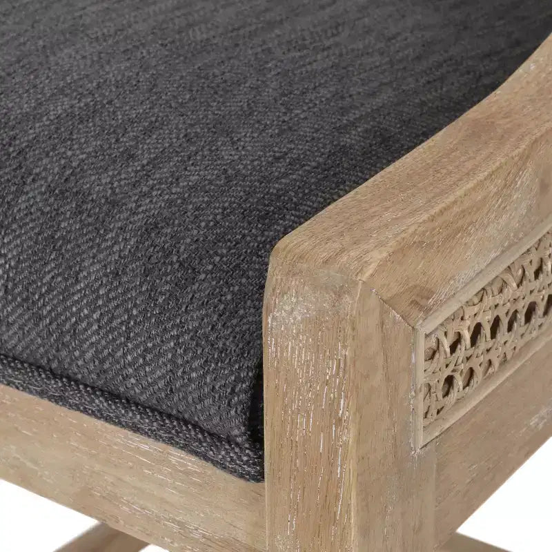 Christopher Knight Home Oneida, taburetes de bar rústicos de madera y caña tapizados en tela de 76 cm (juego de 2)