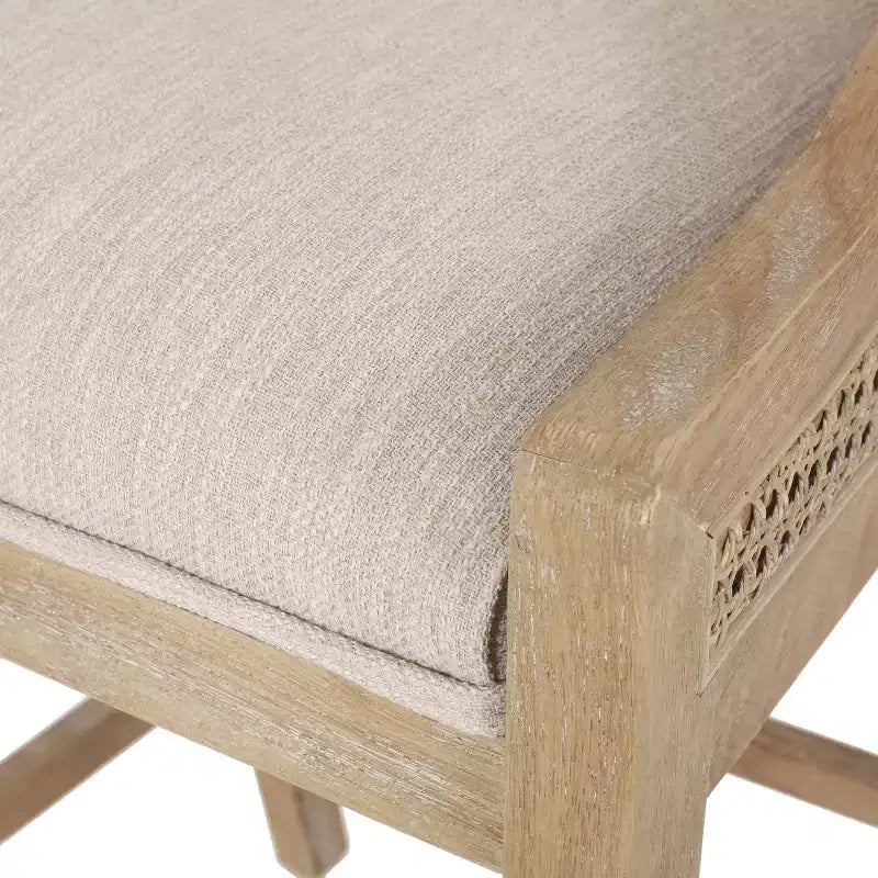 Christopher Knight Home Oneida, taburetes de bar rústicos de madera y caña tapizados en tela de 76 cm (juego de 2)