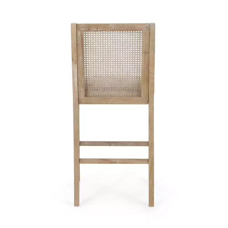 Christopher Knight Home Oneida, taburetes de bar rústicos de madera y caña tapizados en tela de 76 cm (juego de 2)