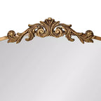 Espejo de pared con marco de metal arqueado y estante, 33 x 26 pulgadas