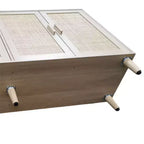 Mueble archivador de ratán de 4 puertas con patas de madera maciza – Aparador para dormitorio, sala de estar u oficina